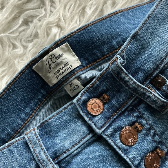 J CREW Vintage‎ Straight Buttons Fly Raw Hem Jeans - Picture 3 of 5